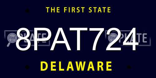 8PAT724 Delaware License Plate