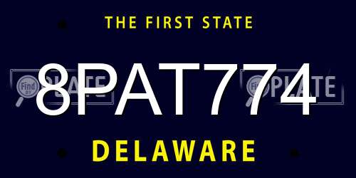 8PAT774 Delaware License Plate
