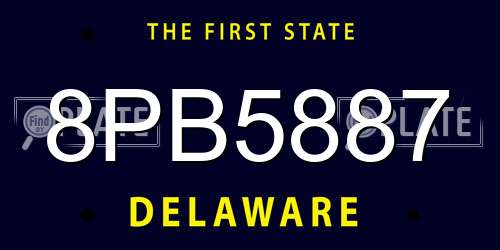8PB5887 Delaware License Plate
