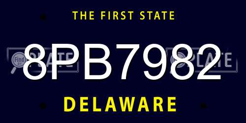 8PB7982 Delaware License Plate