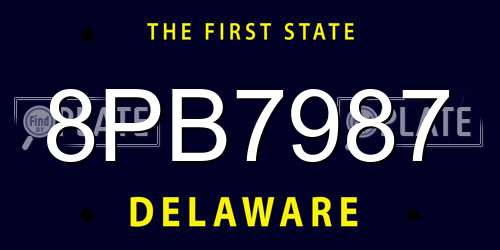 8PB7987 Delaware License Plate