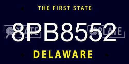 8PB8552 Delaware License Plate
