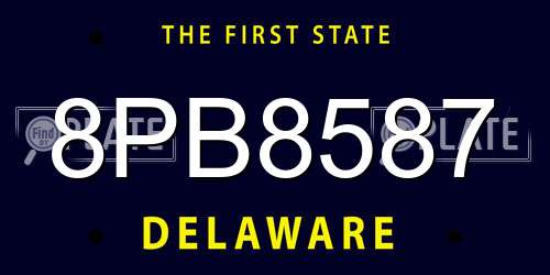 8PB8587 Delaware License Plate