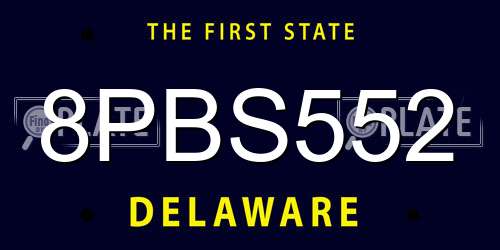 8PBS552 Delaware License Plate