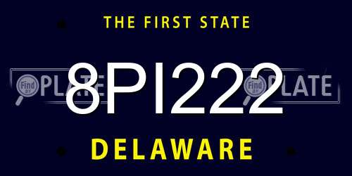 8PI222 Delaware License Plate