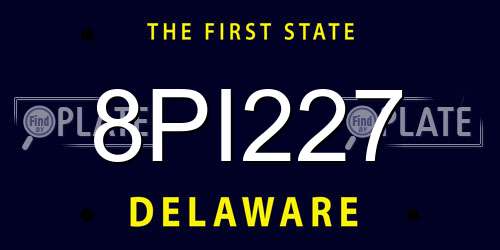 8PI227 Delaware License Plate