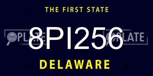 8PI256 Delaware License Plate