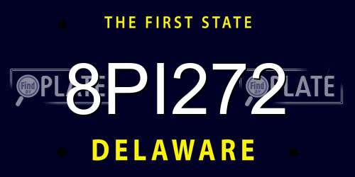 8PI272 Delaware License Plate