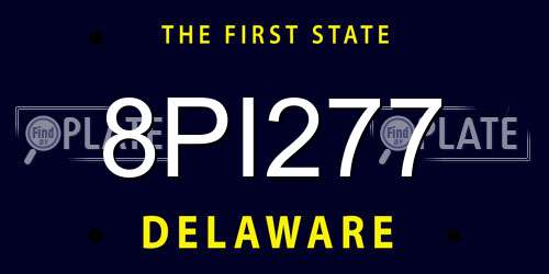 8PI277 Delaware License Plate