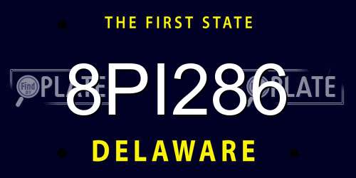 8PI286 Delaware License Plate