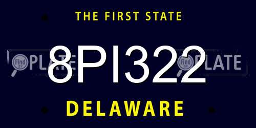 8PI322 Delaware License Plate