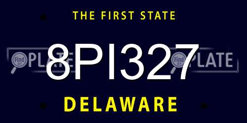 8PI327 Delaware License Plate