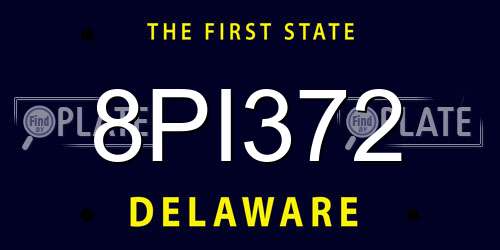 8PI372 Delaware License Plate