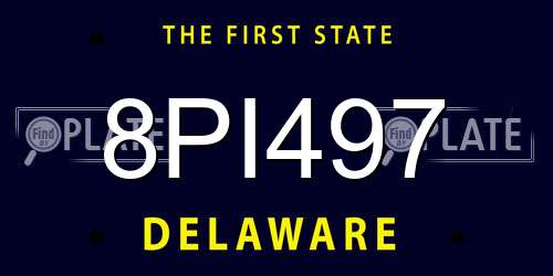 8PI497 Delaware License Plate