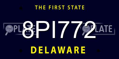 8PI772 Delaware License Plate