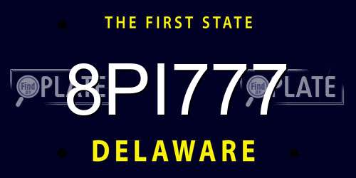 8PI777 Delaware License Plate