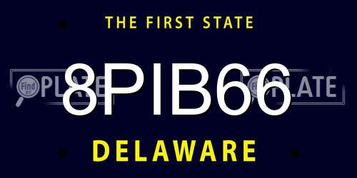 8PIB66 Delaware License Plate