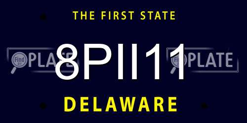 8PII11 Delaware License Plate