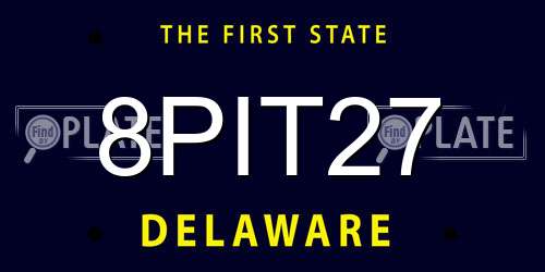 8PIT27 Delaware License Plate