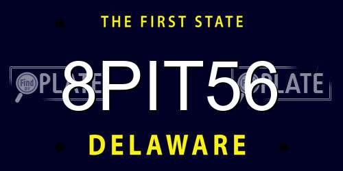 8PIT56 Delaware License Plate