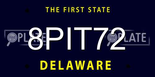 8PIT72 Delaware License Plate