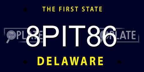 8PIT86 Delaware License Plate