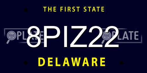 8PIZ22 Delaware License Plate