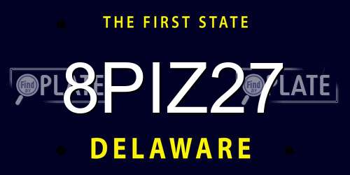 8PIZ27 Delaware License Plate