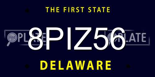 8PIZ56 Delaware License Plate