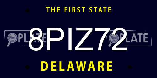 8PIZ72 Delaware License Plate