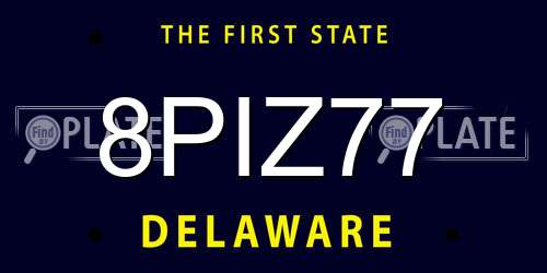 8PIZ77 Delaware License Plate