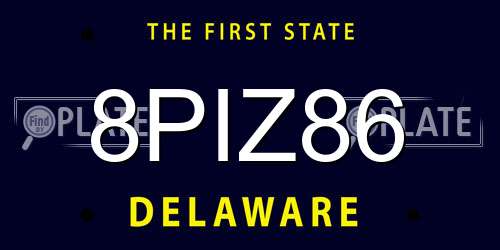 8PIZ86 Delaware License Plate