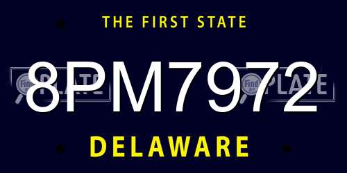 8PM7972 Delaware License Plate