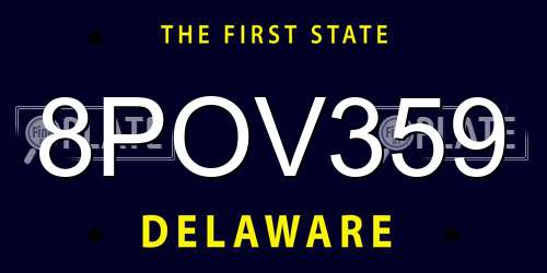 8POV359 Delaware License Plate