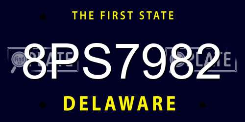 8PS7982 Delaware License Plate
