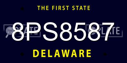 8PS8587 Delaware License Plate