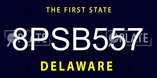 8PSB557 Delaware License Plate