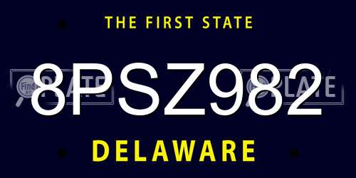 8PSZ982 Delaware License Plate