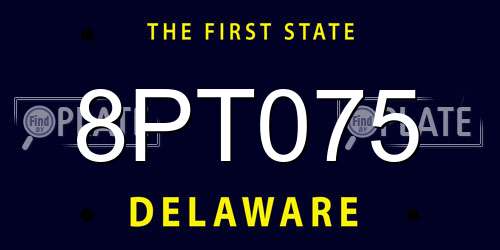 8PT075 Delaware License Plate