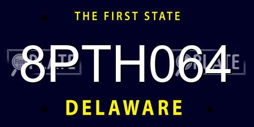 8PTH064 Delaware License Plate