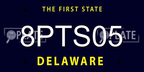8PTS05 Delaware License Plate