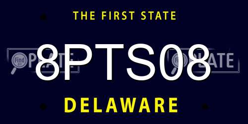 8PTS08 Delaware License Plate