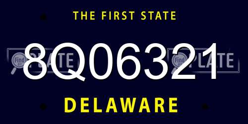 8Q06321 Delaware License Plate