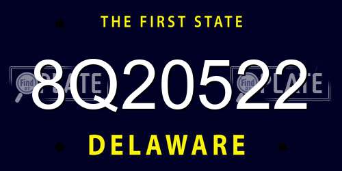 8Q20522 Delaware License Plate