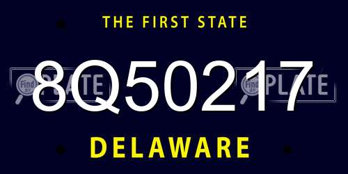 8Q50217 Delaware License Plate