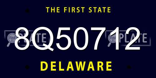 8Q50712 Delaware License Plate
