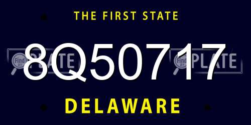 8Q50717 Delaware License Plate