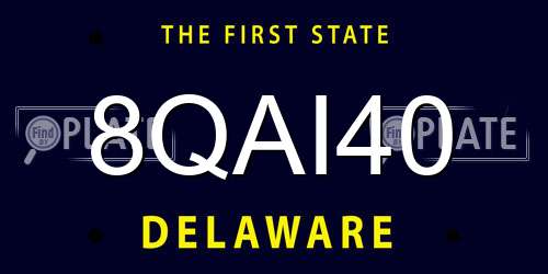 8QAI40 Delaware License Plate