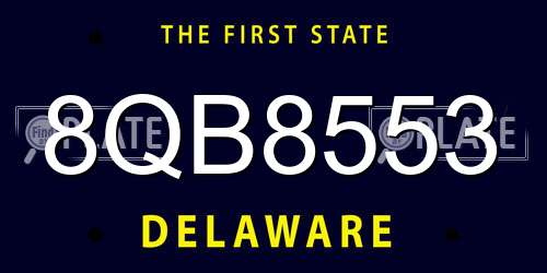 8QB8553 Delaware License Plate