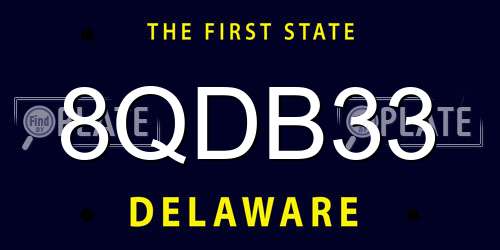 8QDB33 Delaware License Plate